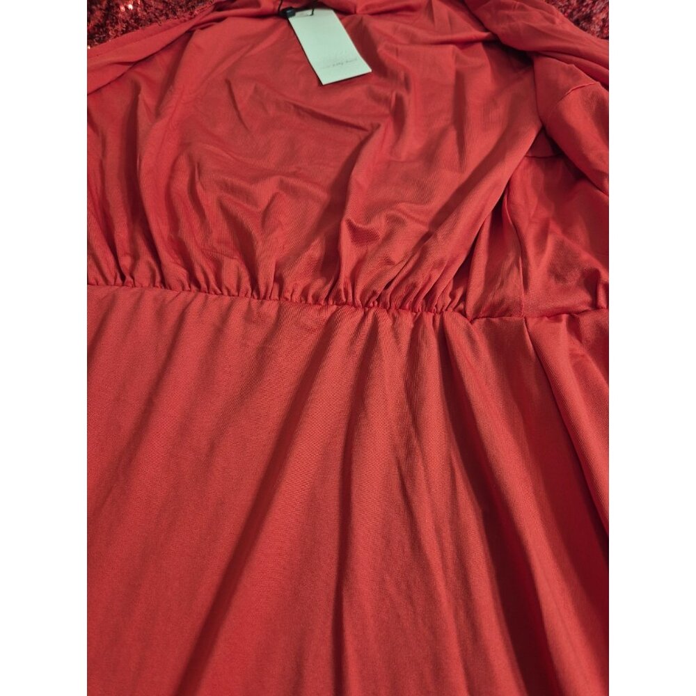 Never Fully Dressed Women's Dress Size 2 Red Sequin Mini Wrap Dress (06) - Picture 12 of 12